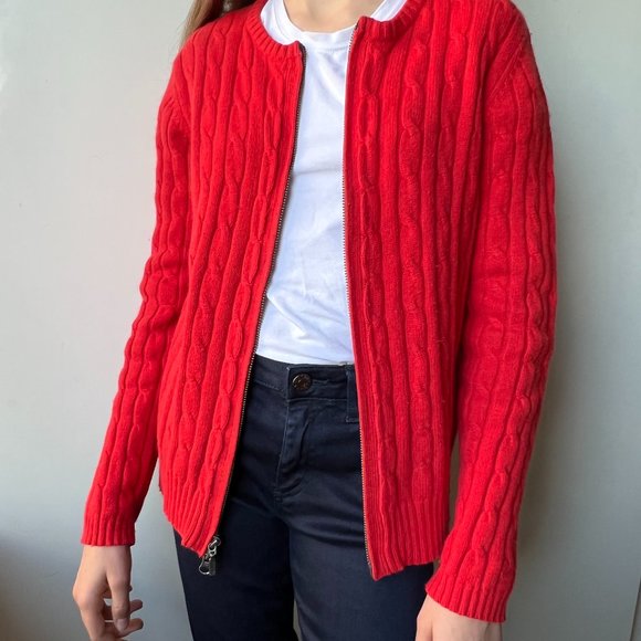 Vintage Eddie Bauer Cotton/Angora/Nylon Sweater in Red - Picture 4 of 13